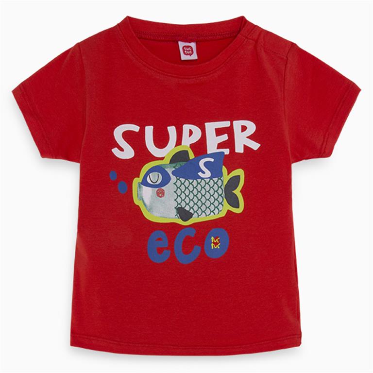 Red Cotton Super Eco Fish T-Shirt