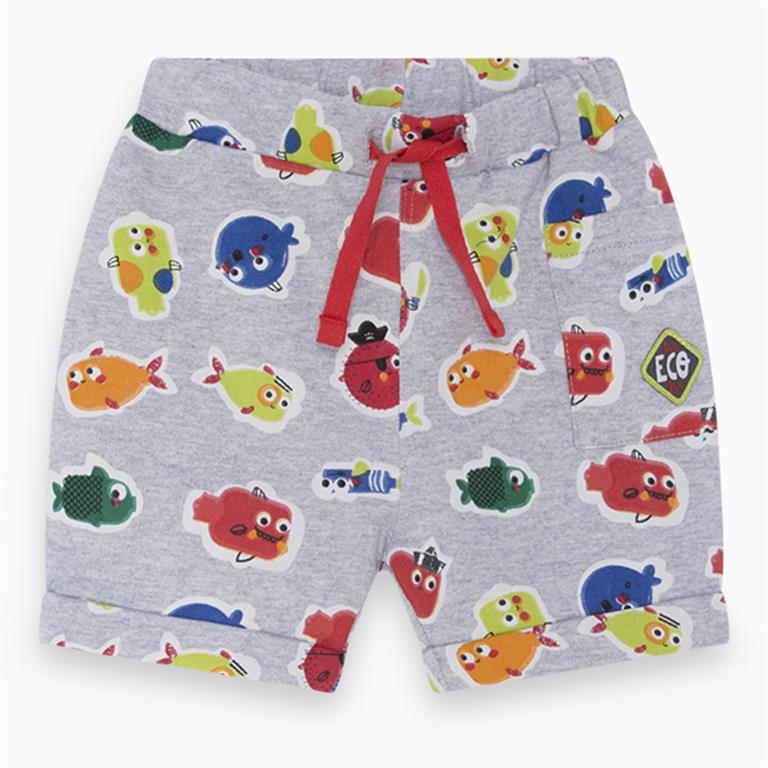 Grey Multi Fish Shorts