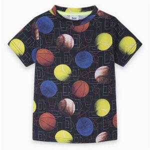 Black Multi Balls Cotton T-Shirt