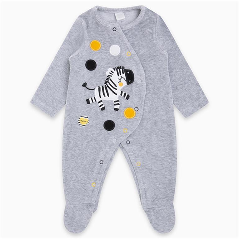 White Velvet Fun Zebra Stripes and Dots Romper