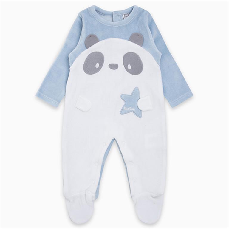 Velvet Blue Panda with Star Detail