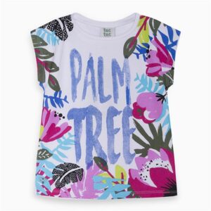 Palm Motif Cotton T-Shirt